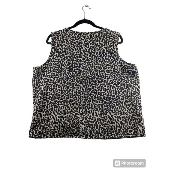 Cabi XXL Tank Top Leopard Animal Print Knotty Hem Sleeveless Style 5759 Womens - Picture 2 of 6